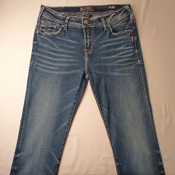 Silver Jeans Co. denim Jeans Size 31/12 Suki Mid Rise Skinny Leg Medium Wash - Picture 2 of 9